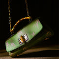 Nimara Ritual Leaves Branches Bamboo Handle Metal Chain Crossbody Bag Hangbags