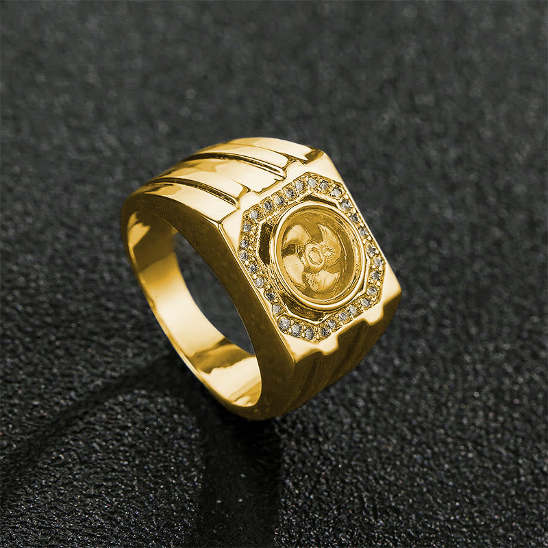 Nimara Ritual Gold Plated Copper Brass Windmill Healing Ring