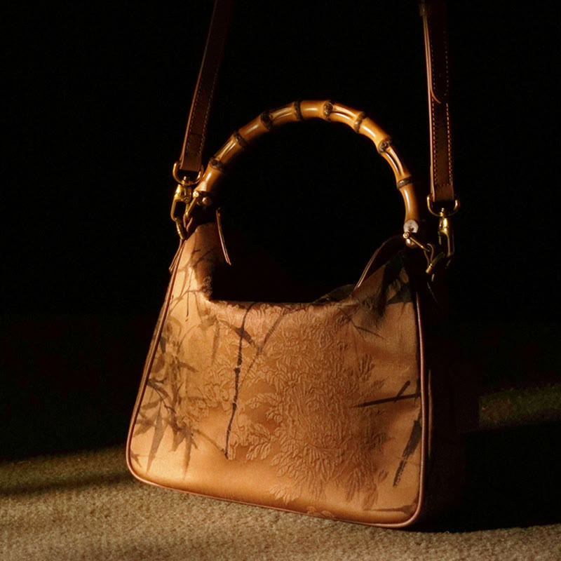 Nimara Ritual Lush Bamboo Handle Xiangyunsha Silk Crossbody Bag Hangbags