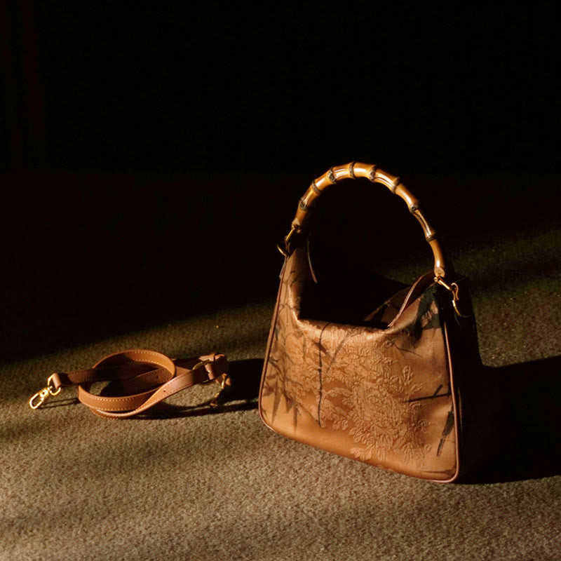 Nimara Ritual Lush Bamboo Handle Xiangyunsha Silk Crossbody Bag Hangbags