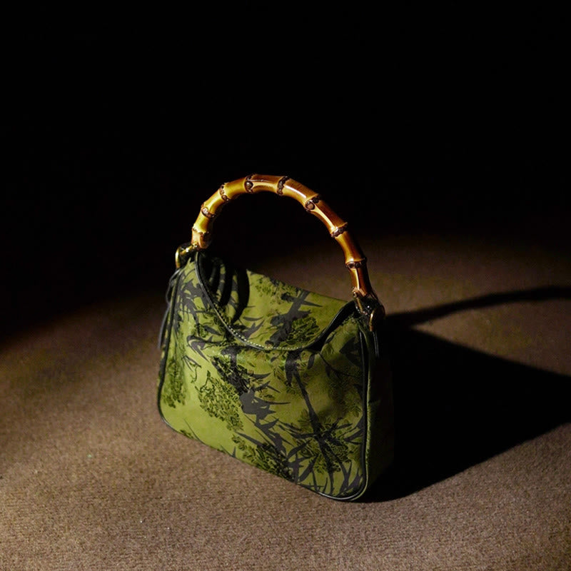 Nimara Ritual Lush Bamboo Handle Xiangyunsha Silk Crossbody Bag Hangbags