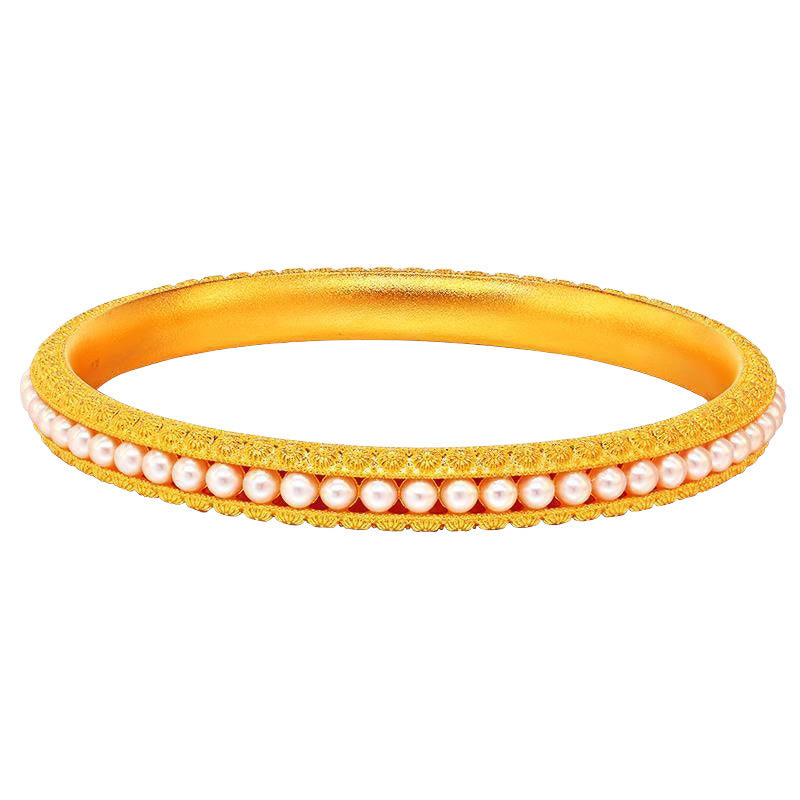 Nimara Ritual Copper Pearl Healing Cuff Half Bracelet Bangle