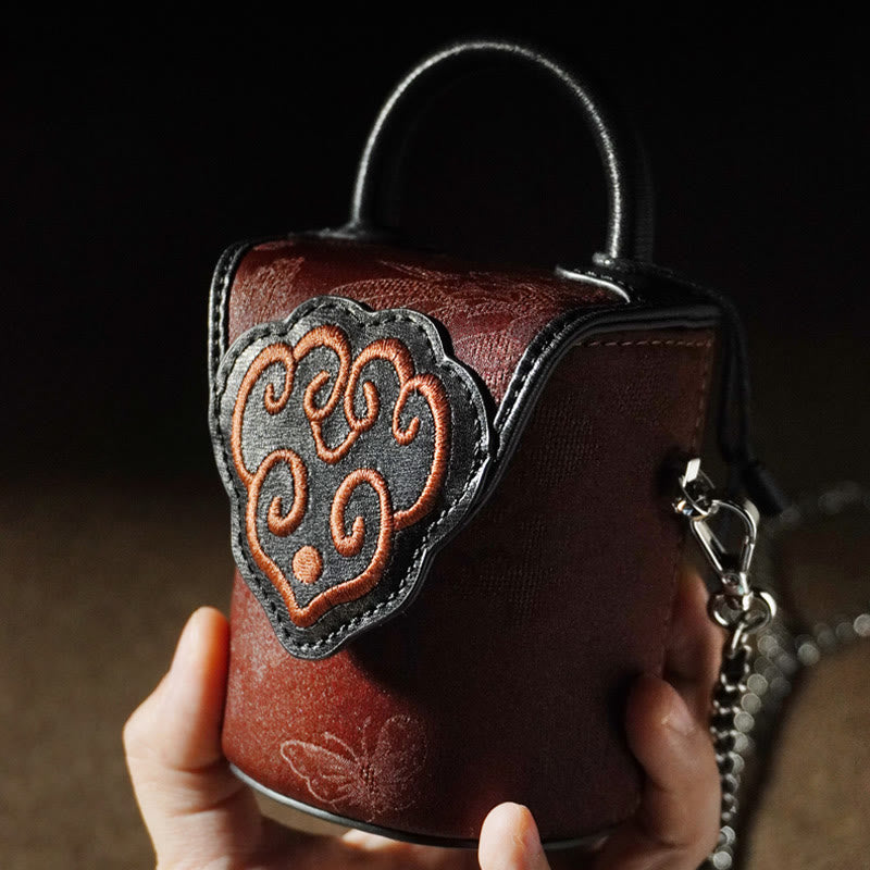 Nimara Ritual Auspicious Clouds Butterfly Flowers Xiangyunsha Silk Crossbody Bag Hangbags