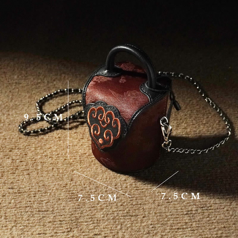 Nimara Ritual Auspicious Clouds Butterfly Flowers Xiangyunsha Silk Crossbody Bag Hangbags