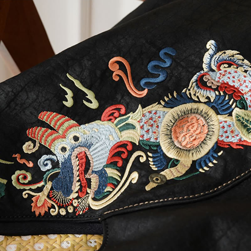 Nimara Ritual Fish Flower Phoenix Embroidery Xiangyunsha Silk Shoulder Bag