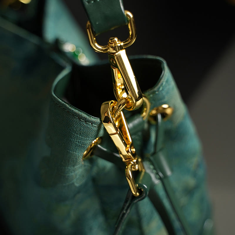 Nimara Ritual Handmade River Mountain Bead Pearl Tassel Xiangyunsha Silk Crossbody Bag Hangbags