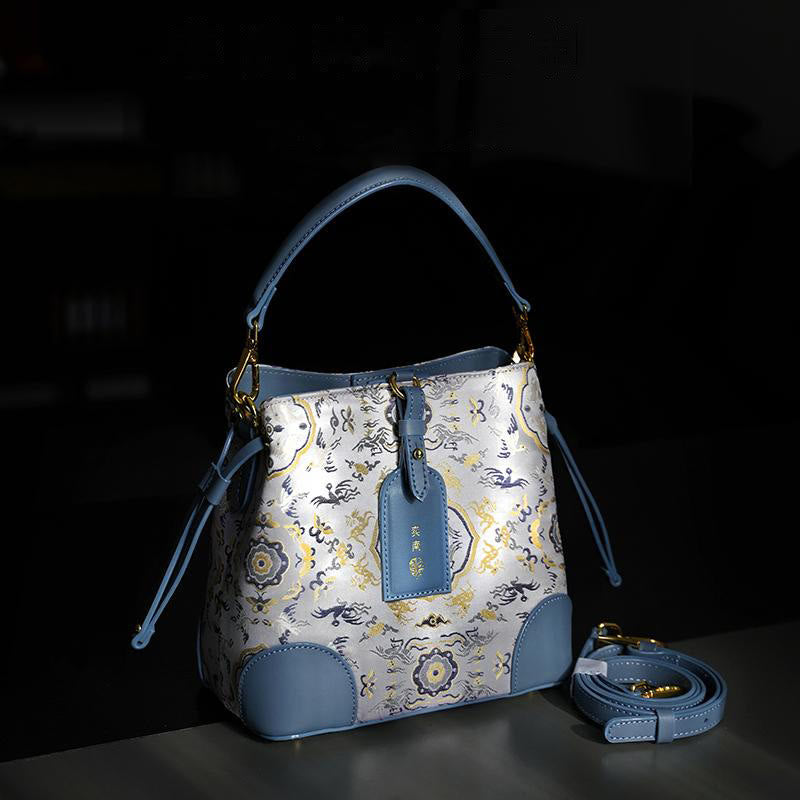 Nimara Ritual Handmade Crane Deer Engraving Personalized Song Brocade Crossbody Bag Hangbags