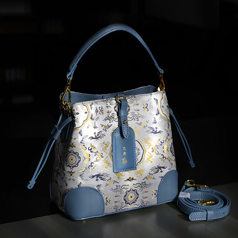 Nimara Ritual Handmade Crane Deer Engraving Personalized Song Brocade Crossbody Bag Hangbags