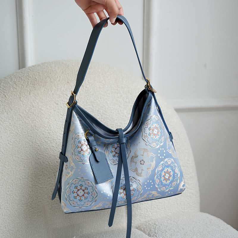 Nimara Ritual Handmade Flower Crane Deer Butterfly Song Brocade Crossbody Bag Hangbags