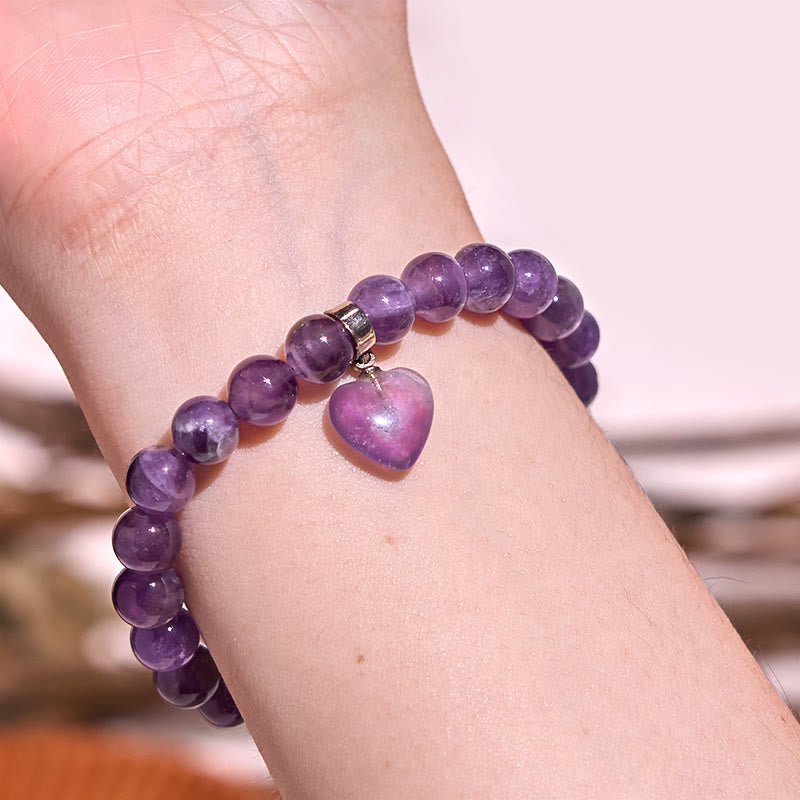 Nimara Ritual Natural Quartz Love Heart Healing Beads Bracelet