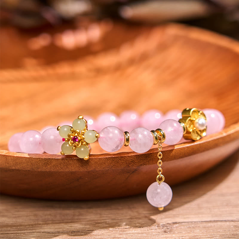 Nimara Ritual Pink Crystal Citrine Flower Warmth Bracelet