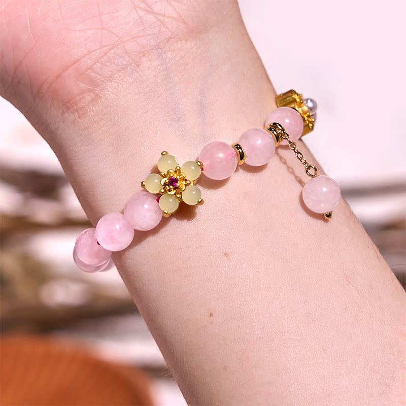 Nimara Ritual Pink Crystal Citrine Flower Warmth Bracelet