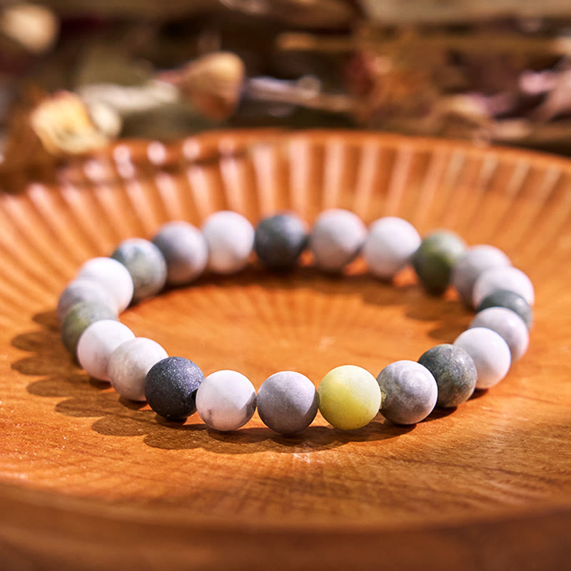 Nimara Ritual White Turquoise Picasso Jasper Green Calcite Blessing Bracelet