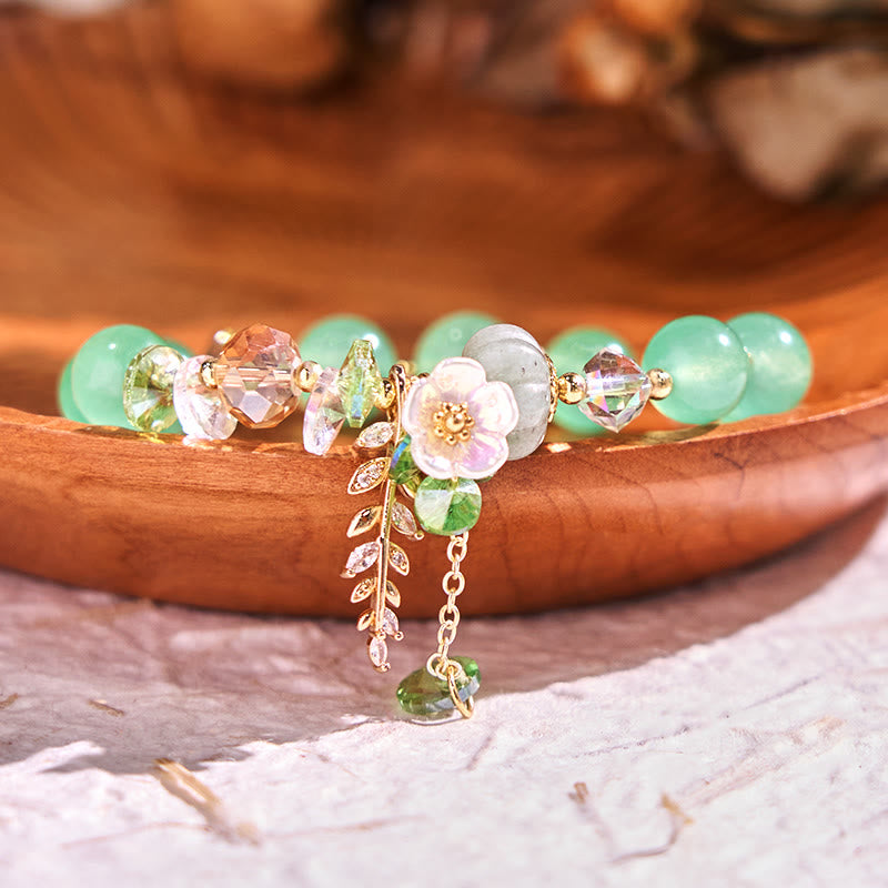 Nimara Ritual Blue Crystal Amethyst Sun Stone Green Aventurine Healing Bracelet