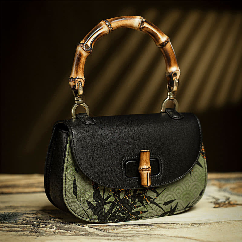 Nimara Ritual Curve Bamboo Handle Xiangyunsha Silk Crossbody Bag Hangbags