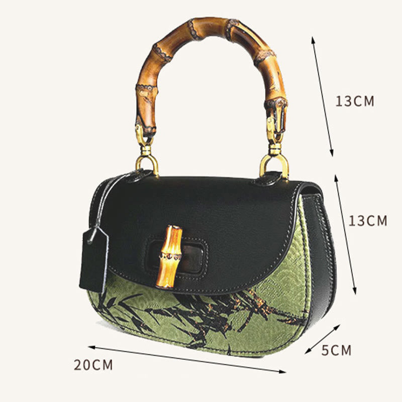 Nimara Ritual Curve Bamboo Handle Xiangyunsha Silk Crossbody Bag Hangbags