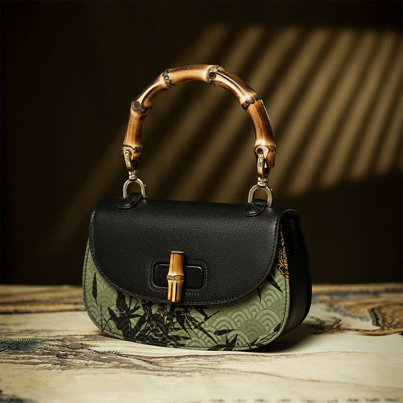 Nimara Ritual Curve Bamboo Handle Xiangyunsha Silk Crossbody Bag Hangbags
