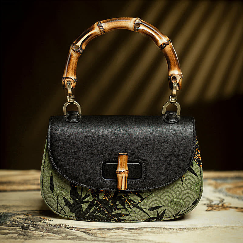 Nimara Ritual Curve Bamboo Handle Xiangyunsha Silk Crossbody Bag Hangbags