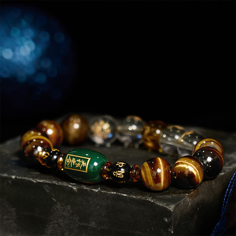 Nimara Ritual Chinese Zodiac Tiger Eye White Crystal Courage Bracelet