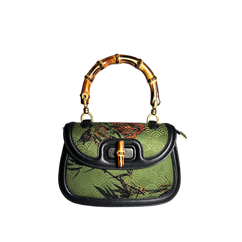 Nimara Ritual Curve Flower Bamboo Handle Xiangyunsha Silk Crossbody Bag Hangbags