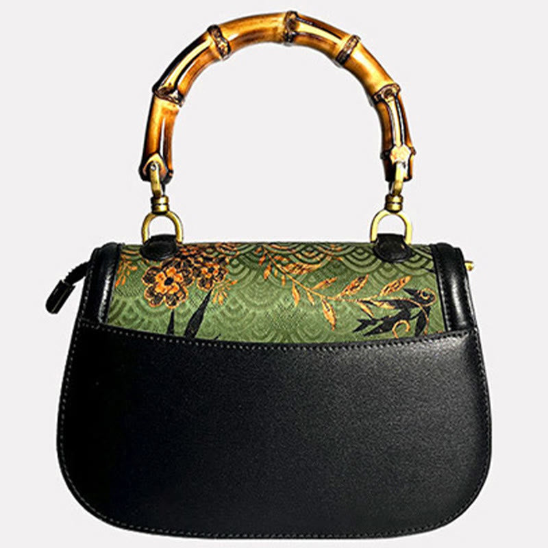 Nimara Ritual Curve Flower Bamboo Handle Xiangyunsha Silk Crossbody Bag Hangbags
