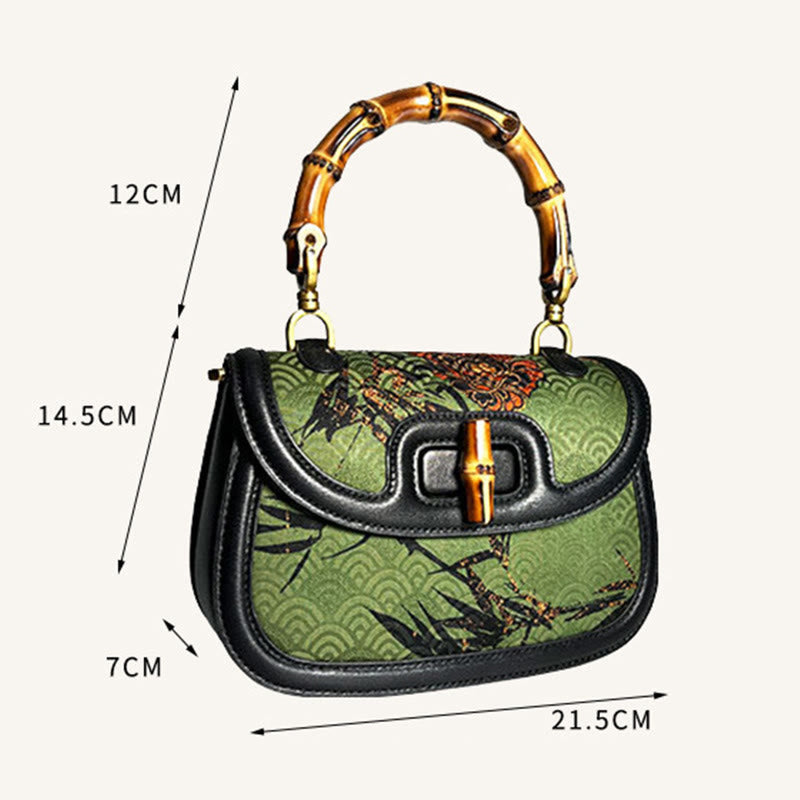Nimara Ritual Curve Flower Bamboo Handle Xiangyunsha Silk Crossbody Bag Hangbags