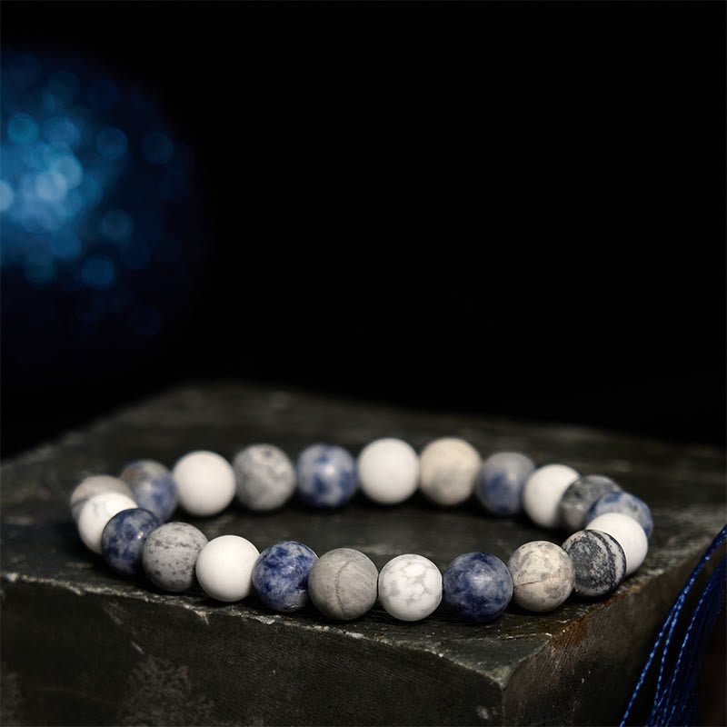 Nimara Ritual White Turquoise Picasso Jasper Blue Spot Jasper Relaxation Bracelet
