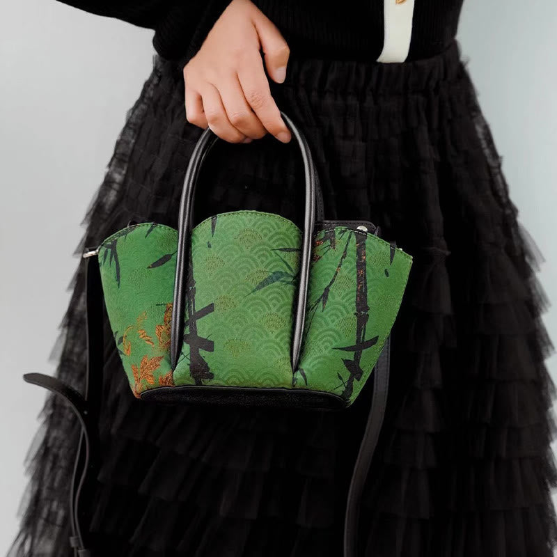 Nimara Ritual Curve Bamboo Flower Shape Xiangyunsha Silk Crossbody Bag Hangbags