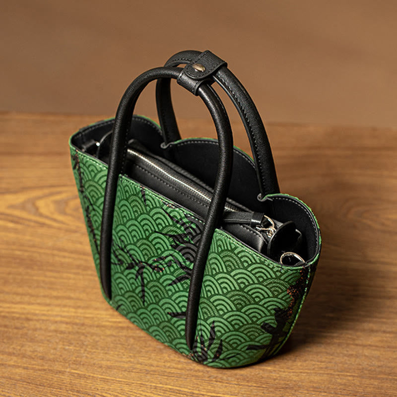 Nimara Ritual Curve Bamboo Flower Shape Xiangyunsha Silk Crossbody Bag Hangbags