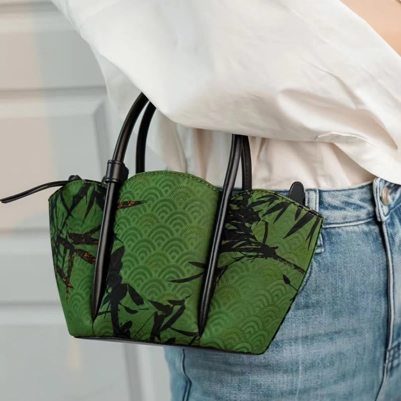 Nimara Ritual Curve Bamboo Flower Shape Xiangyunsha Silk Crossbody Bag Hangbags