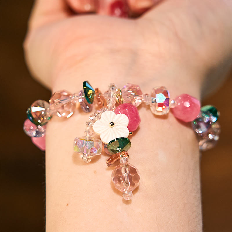 Nimara Ritual Pink Crystal Green Crystal White Crystal Flower Warmth Bracelet