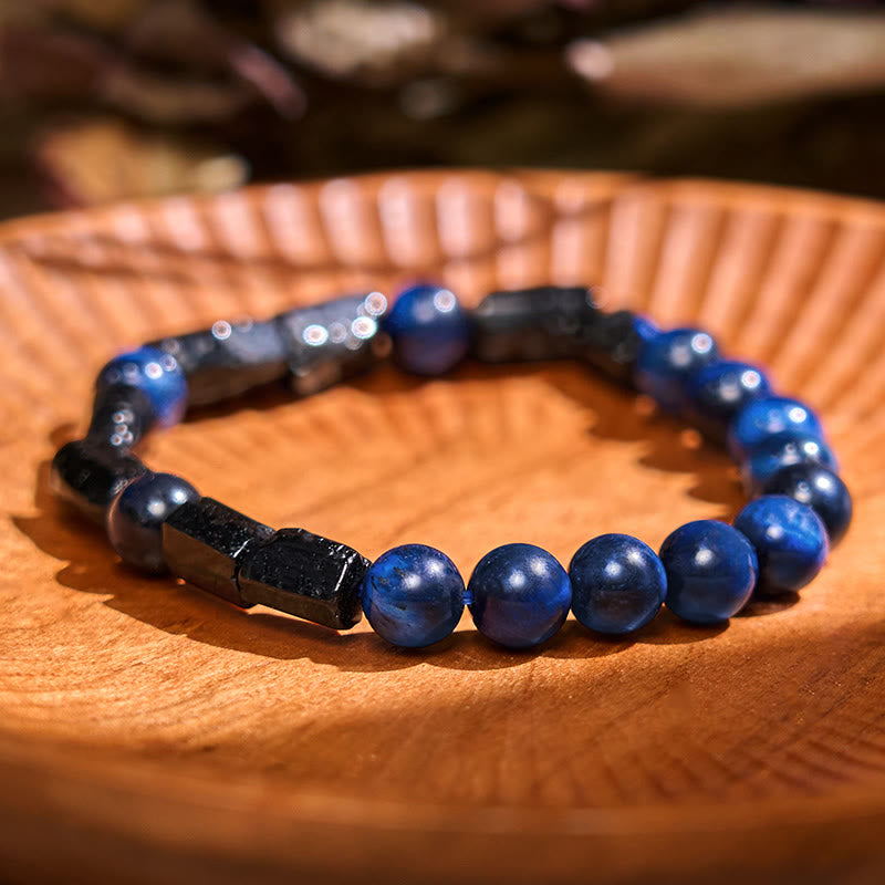 Nimara Ritual Blue Tiger Eye Black Tourmaline Strength Bracelet