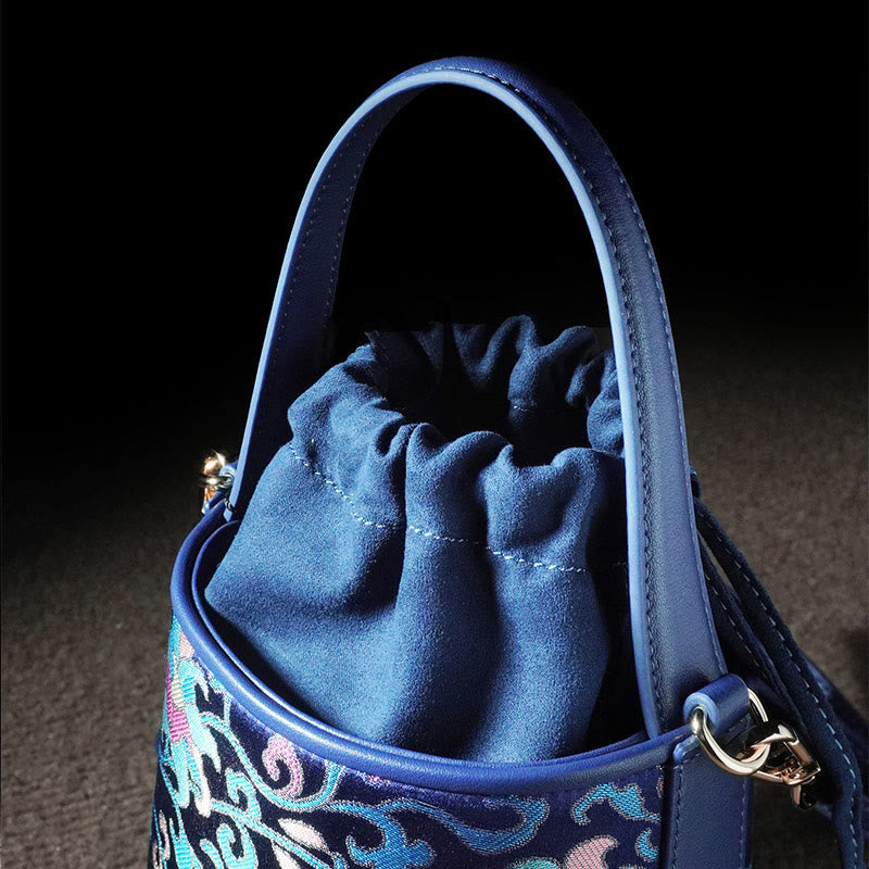 Nimara Ritual Retro Lotus Entwined Branches Song Brocade Crossbody Bag Hangbags