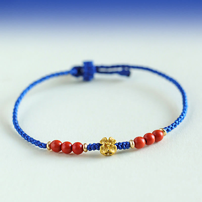 Nimara Ritual Klein Blue String South Red Agate Garnet Copper Flower Power Bracelet