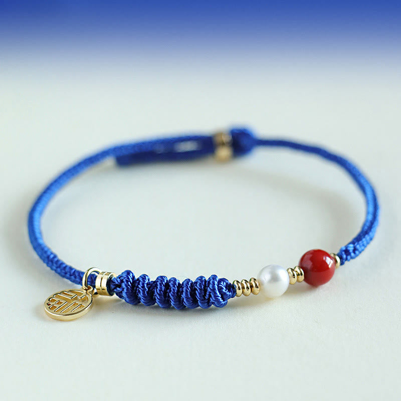 Nimara Ritual Klein Blue String South Red Agate Garnet Blue Aventurine Lazurite Copper Butterfly Fu Character Positive Bracelet