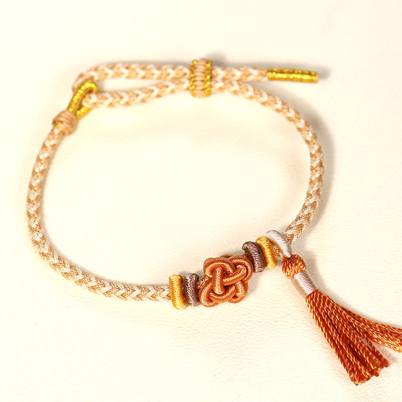 Nimara Ritual Colorful String Peach Blossom Knot Tassels Protection Bracelet