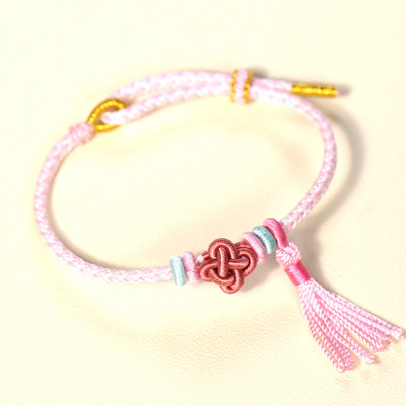 Nimara Ritual Colorful String Peach Blossom Knot Tassels Protection Bracelet