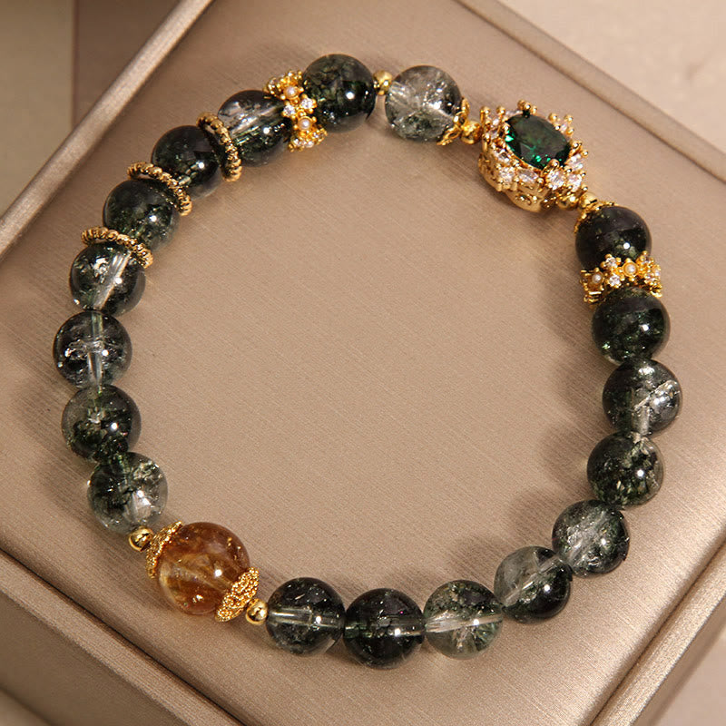 Nimara Ritual Green Phantom Green Crystal Confidence Bracelet