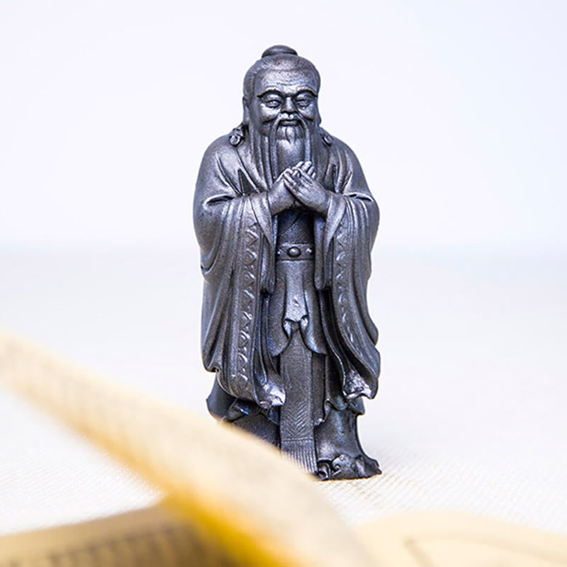 Nimara Ritual Handmade Confucius Iron Powder Rust Cast Resin Statue Home Decoration