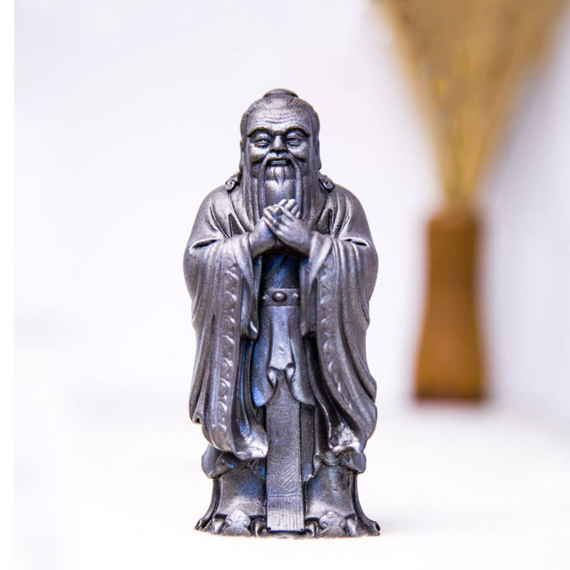 Nimara Ritual Handmade Confucius Iron Powder Rust Cast Resin Statue Home Decoration