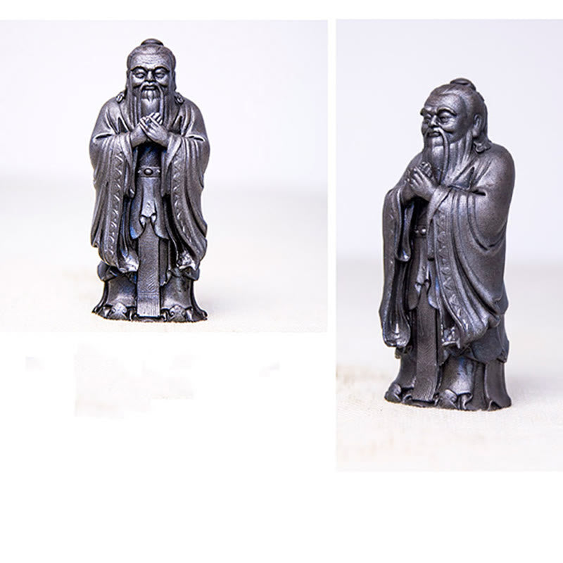 Nimara Ritual Handmade Confucius Iron Powder Rust Cast Resin Statue Home Decoration