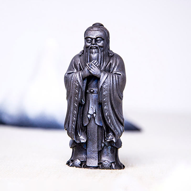 Nimara Ritual Handmade Confucius Iron Powder Rust Cast Resin Statue Home Decoration