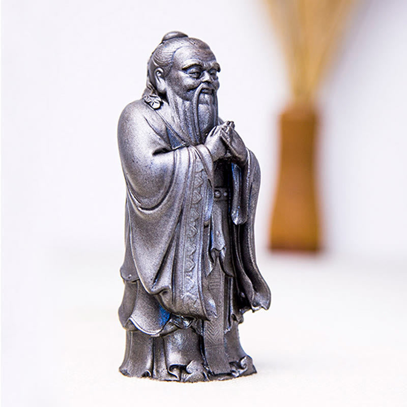 Nimara Ritual Handmade Confucius Iron Powder Rust Cast Resin Statue Home Decoration