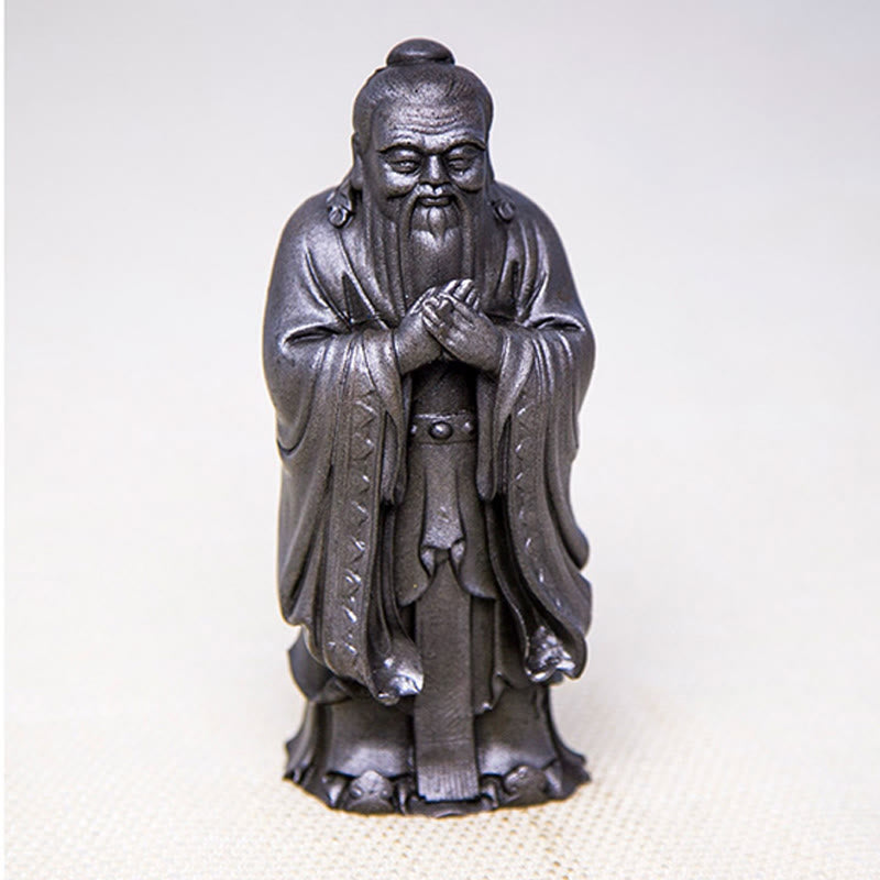 Nimara Ritual Handmade Confucius Iron Powder Rust Cast Resin Statue Home Decoration