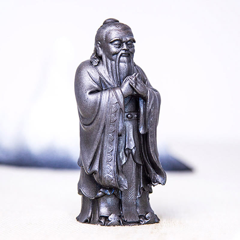 Nimara Ritual Handmade Confucius Iron Powder Rust Cast Resin Statue Home Decoration