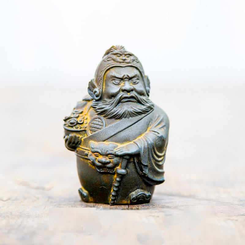 Nimara Ritual Handmade Literary Military God of Wealth Iron Powder Rust Cast Resin Statue Home Decoration