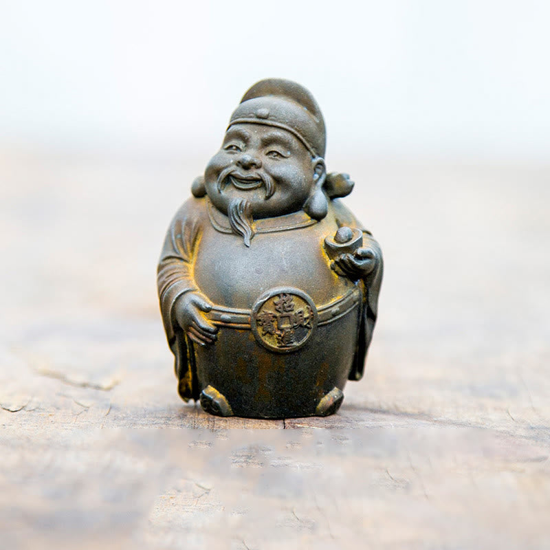 Nimara Ritual Handmade Literary Military God of Wealth Iron Powder Rust Cast Resin Statue Home Decoration