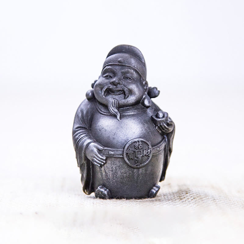 Nimara Ritual Handmade Literary Military God of Wealth Iron Powder Rust Cast Resin Statue Home Decoration