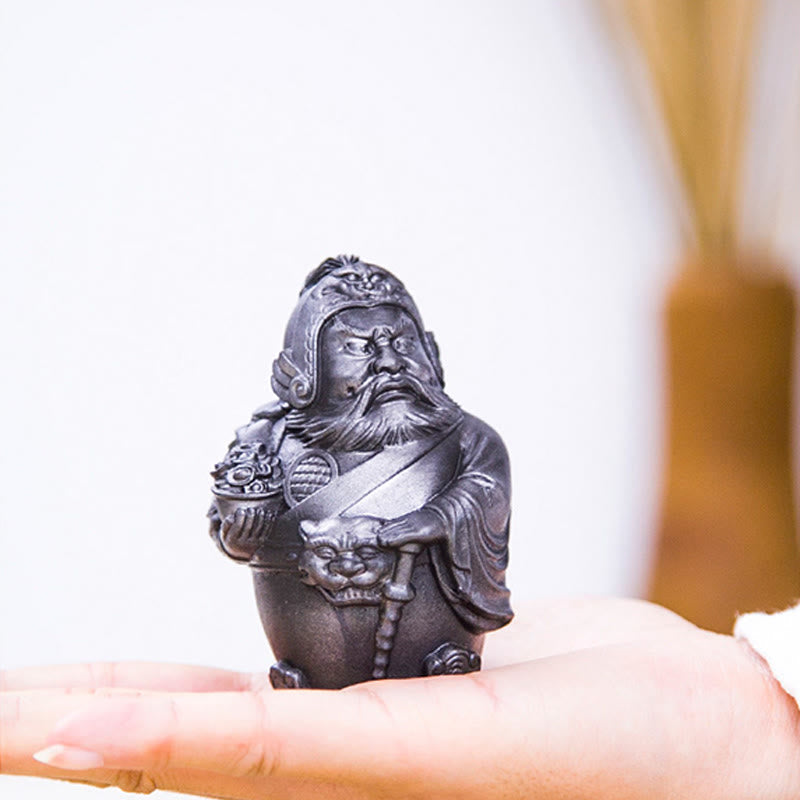 Nimara Ritual Handmade Literary Military God of Wealth Iron Powder Rust Cast Resin Statue Home Decoration