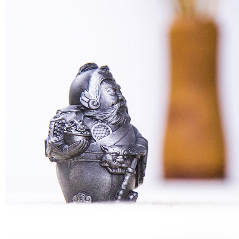 Nimara Ritual Handmade Literary Military God of Wealth Iron Powder Rust Cast Resin Statue Home Decoration